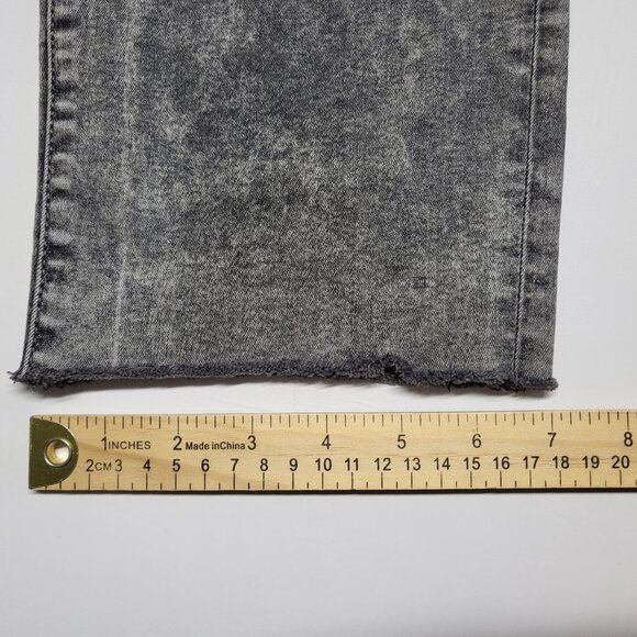 Apt 9 Womens Jeans Straight Leg Size 16 Stretch Cut Off Hem Gray - Picture 15 of 15